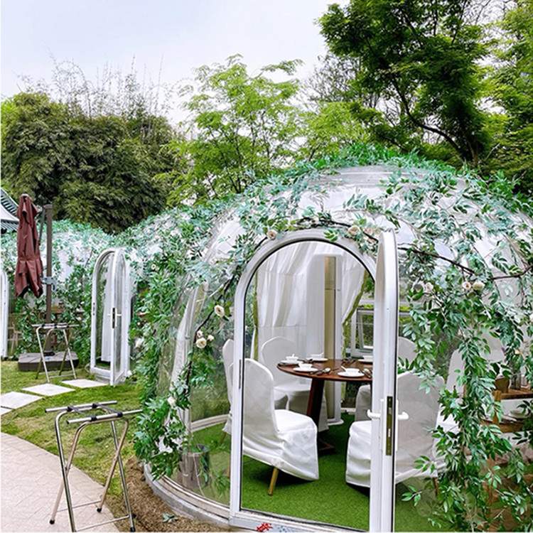 Diameter 3.5m Clear Outdoor Bubble Tents Fire Resistant For Restaurant
