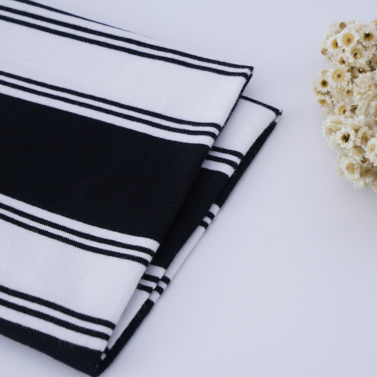Dureble And Breathable Cotton Double Yarn Striped Cotton Fabric For T-Shirt