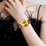 Fashionable Stainless Steel Genuine Leather Quartz Watch Elegant Luxury For