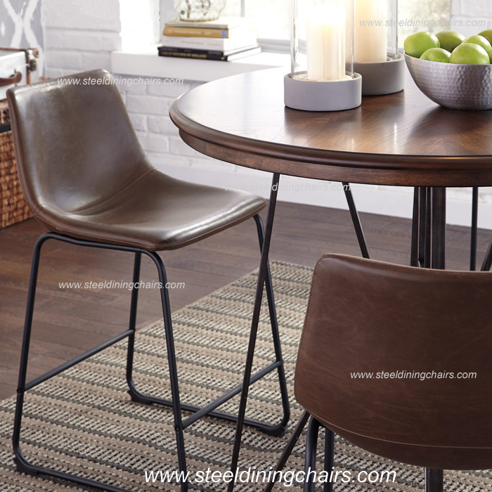 Mid Century Fixed Counter Breakfast Upholstered Bar Stools