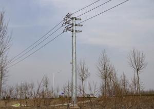Quality 110KV Galvanized Tubular Steel Pole , High Mast Power Transmission Monopole wholesale