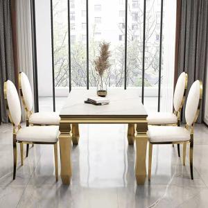Quality Rectangular Square Marble Apartment Dining Tables Seating Capacity 4-8 wholesale