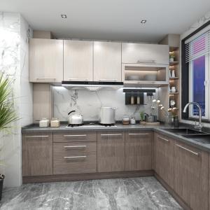 Quality Professional Custom Modern Kitchen Cabinet Furniture with Quartz Stone Countertop wholesale