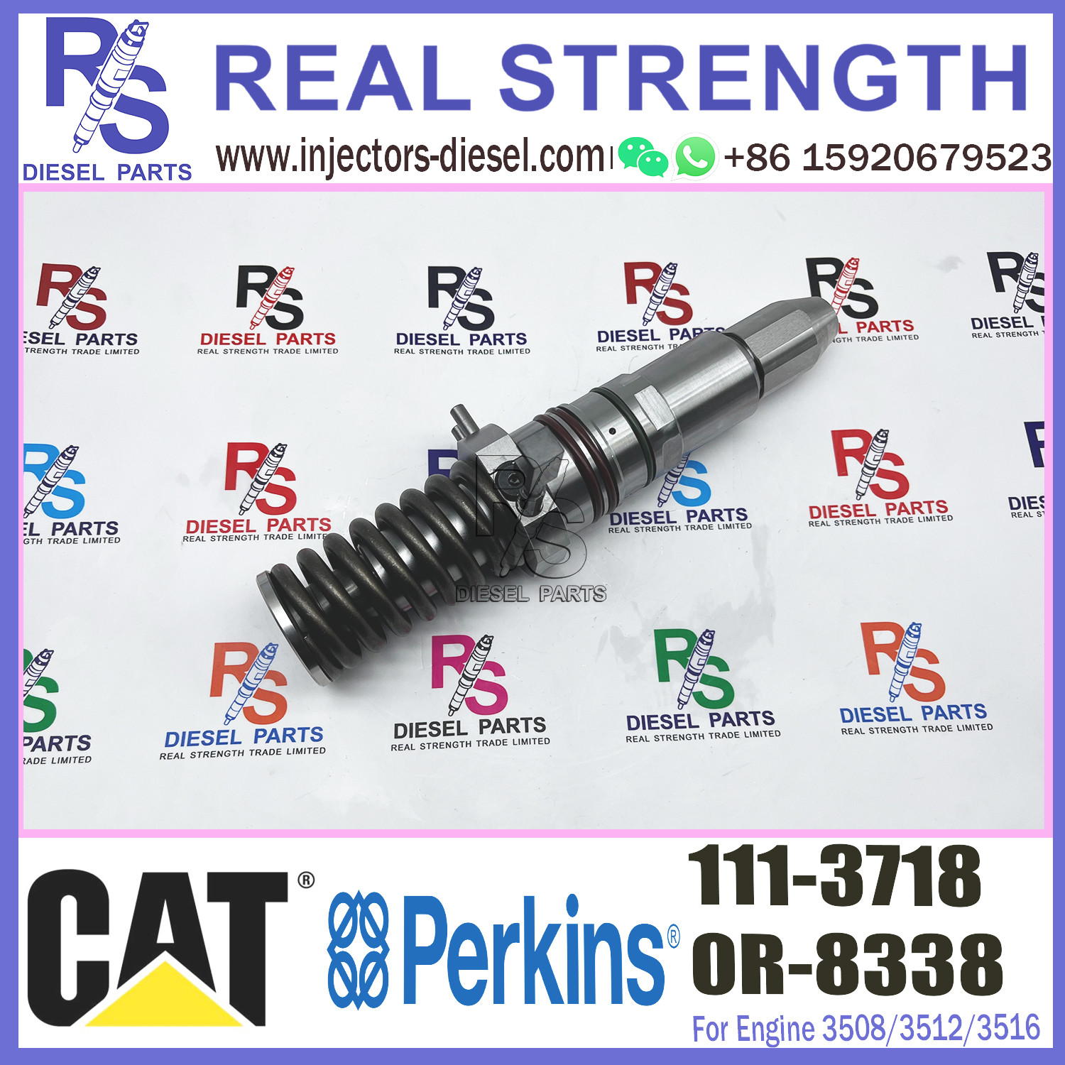 Diesel Injector 111-3718 For CAT Caterpillar 3508 3512 3516 PM3508 PM3512 PM3516