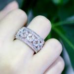 925 Sterling Silver Princess Tiara Crown Sparkling Love Heart CZ Rings for Women