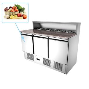 Quality 300L Three Doors Top Marble Salad Counter Chiller Static Cooling wholesale