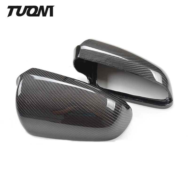 Twill Weaven Carbon Fiber Mirror Cover Caps Audi A4 B9 S-Line S4 A5 S5 RS5 2 4 Door Replacement