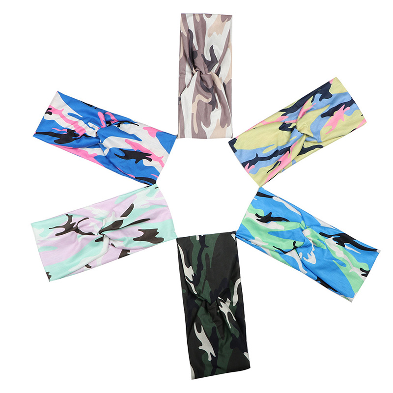 Elastic Camouflage Hair Band 100% Silk For Sports Workout