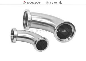 Quality 1-6&quot; Clamped sanitary 90 degree welded elbow for inch, DIN standard, 180Grit Polished wholesale