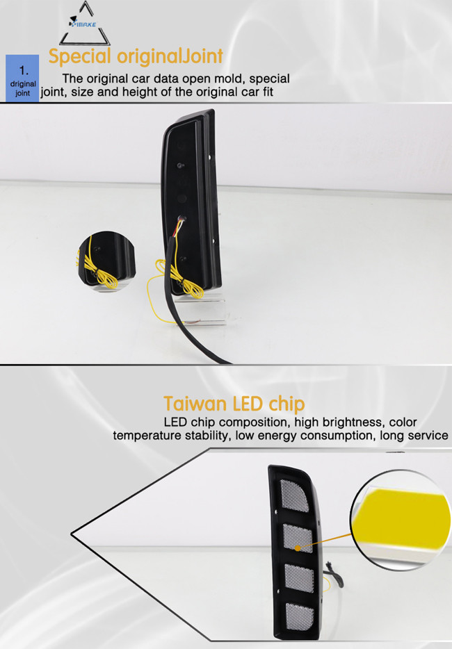 For Honda Civic Type R 2016-2019 Led Daytime Running Lights Yellow Turn Signal Lamp