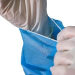 Non Sterile Disposable Waterproof Isolation Surgical Gown Light Blue PP