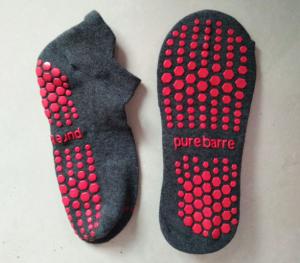 Quality Eco - Friendly Pure Barre Non Slip Grip Socks / Dance Non Slip Ankle Socks Customized Color wholesale