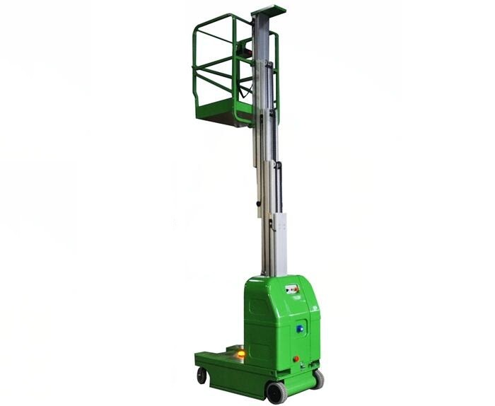 Portable Hydraulic Lift Platform Single Mast Self Propelled Work Platform 6m