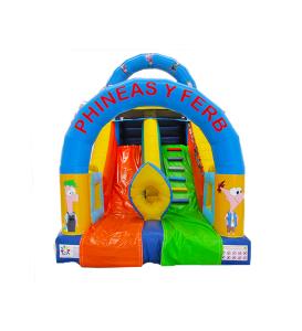 Quality Children Fun Park Inflatable Phineas Y Ferb Slide For Rentals wholesale