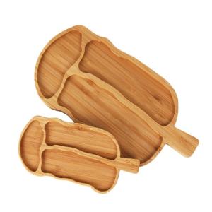Quality Handpainted Irregular Wooden Platters And Trays Leaves Shaped Bamboo Platters wholesale