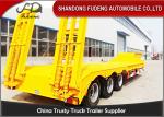 Three Axles 80000 Kilograms Low Bed Semi Trailer Mechanical / Air Suspension