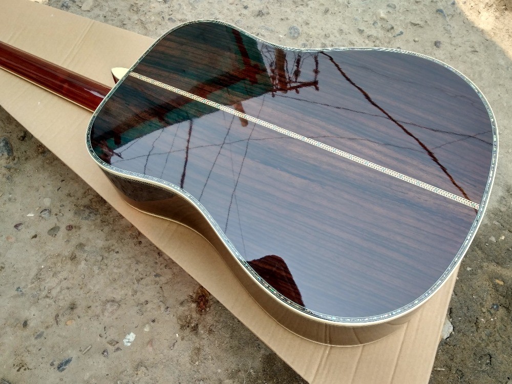 41" D45e Style Ebony Fretboard Top Quality AAA Solid Top Acoustic Electric Guitar