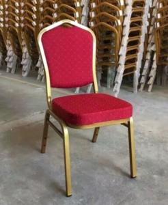 Quality YLX-6089 Golden Aluminium/Steel Stackable Red Banquet Dining Chair wholesale