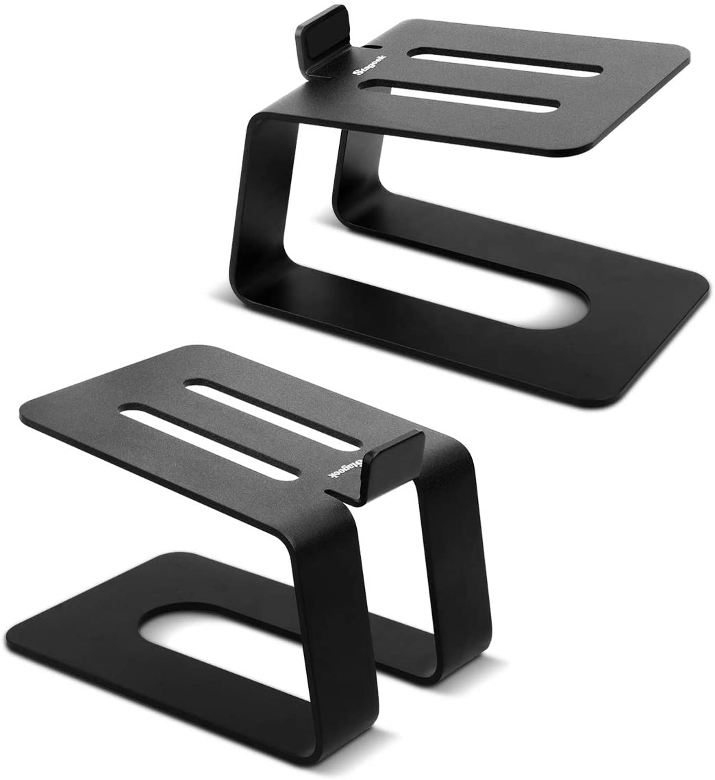 Carbon Steel Desktop Speaker Stands for Mid-Size Bookshelf Computer Speakers Black