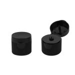 PP Plastic Flip Top Cap 24/410 Matte Black Ribbed Cosmetic Lotion Bottle Cap