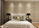 Rustic Embossed Washable Vinyl Wallpaper , Symmetrical Floral Pattern Wallpaper
