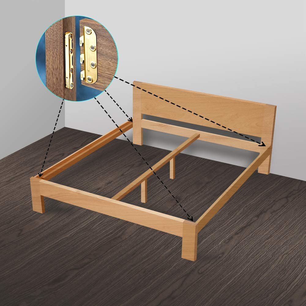 Bed Fittings Zinc Color Fixed Bed Angle Bracket and Connecting Brackets for Fixed Beds