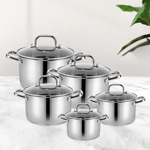 Hot Sale 10 Piece Royal Kitchen Cookware Set Stainless Pot Cooking Cookware Soup