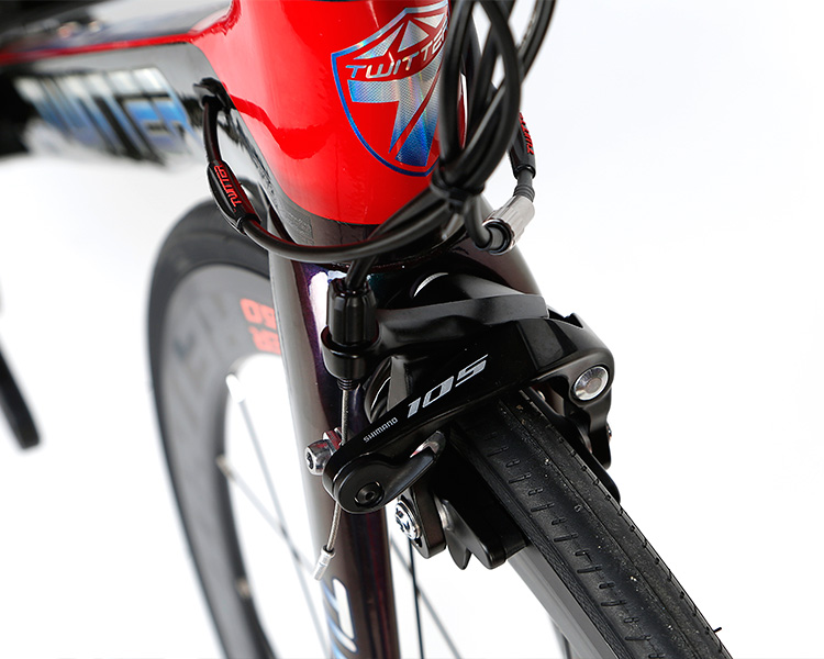 700C Carbon Fiber Road Bike , Black Full Suspension Mountain Bike High Strength