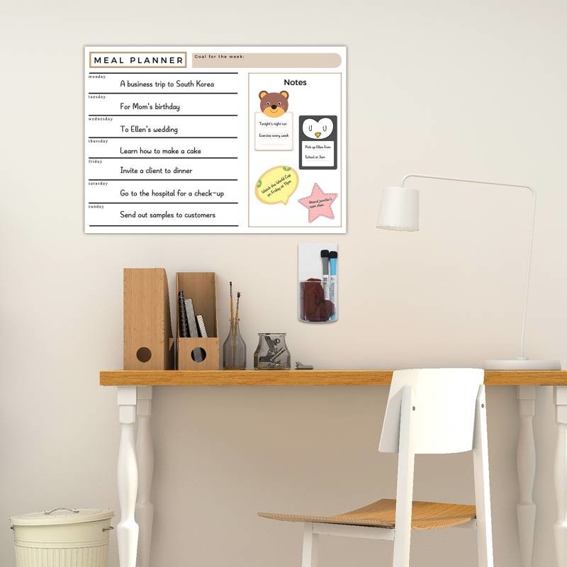 Multifunction Combination Creative Reusable Calendar Planner Sticky Dry Erase Board OEM