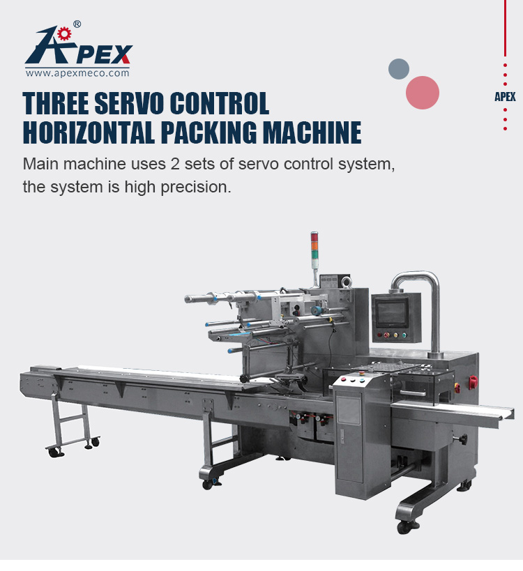 Plastic Plastic Chocolate Small Pouch Flow Packing Machine With 2 Sets Servo Control System