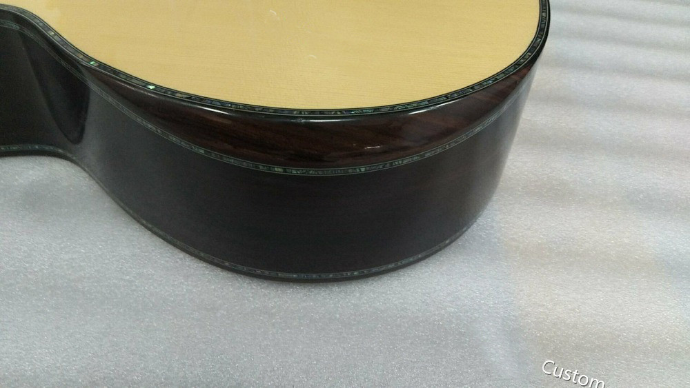 AAA all solid wood custom guitar handmade GRAND cutaway professional acoustic electric guitar