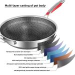 Wholesale Honeycomb Non Stick Fry Pan Cooking Pot 18/10 Stainless Steel Wok Pan