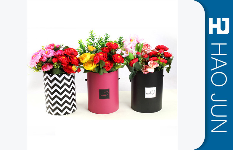Luxury Round Flower Box Cardboard Flower Boxes Packaging Tubes With Customized Size