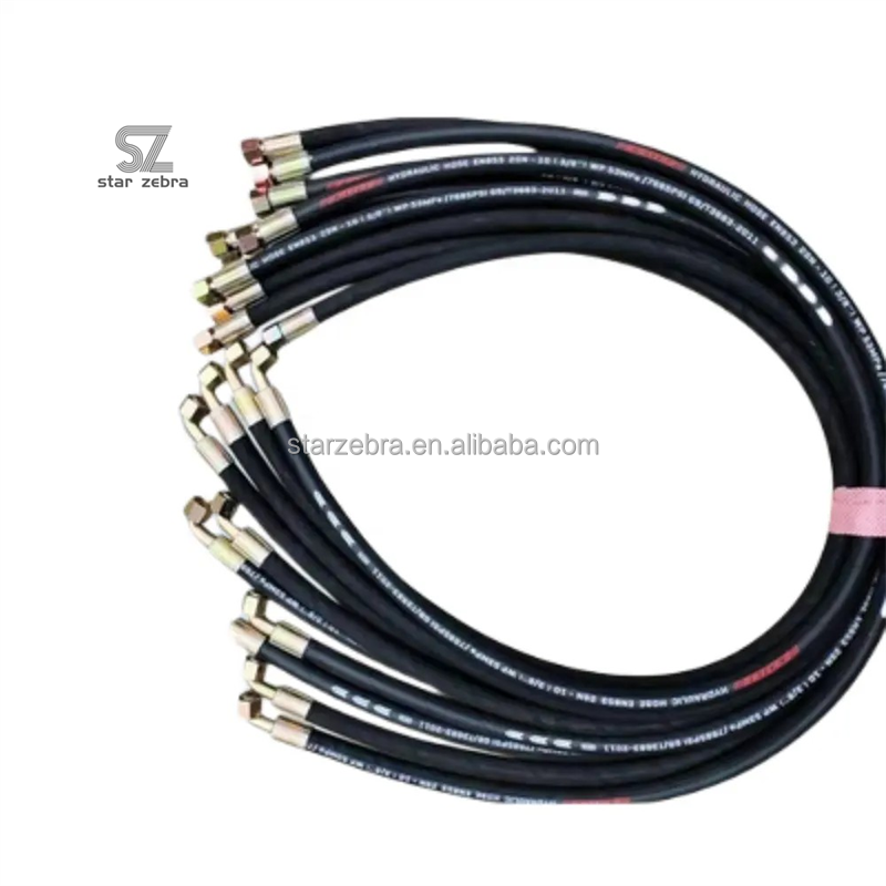 High Pressure Oil Pipe Hydraulic Steel Wire Braided Rubber Hose for Excavator Repair in High Temperature and Pressure