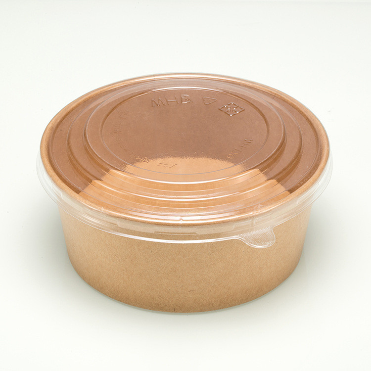 Disposable Kraft Paper Bowls Takeaway Packaging Meal Bowl Customized LOGO