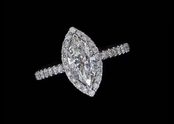 White Diamond Engagement Ring Lab Diamond Jewelry Custom Marquise Cut Shape classic solitaire