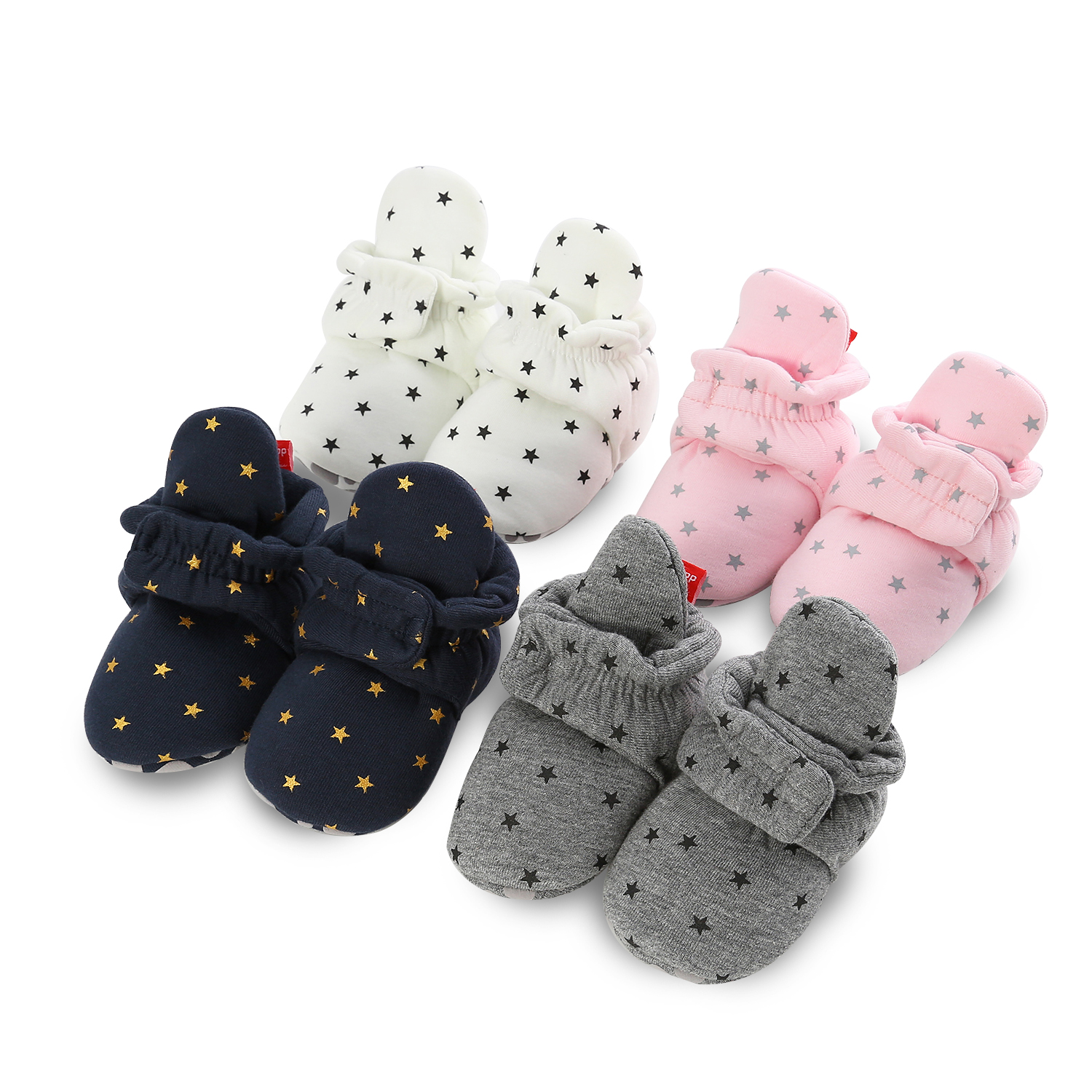 Wholesale cheap Cotton fabric stars print fancy cute toddler boy girl baby booties
