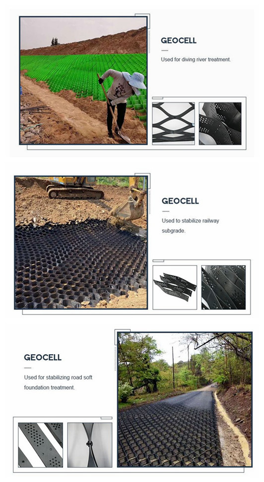 Plastic 3D HDPE Geocell For Slope Protection Geogrid Lattice 5mm-20mm