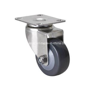 Quality Stainless Plate Swivel PU Caster S34125-74 2.5&quot; Wheel 60kg Capacity Without Brake wholesale