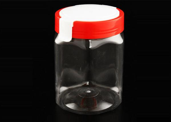 Cheap Honey Storage 500ml Hexagonal Plastic Jar With Metal Lid for sale