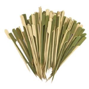Quality Barbecue Tools Disposable Bamboo Stick 15-30cm Non-slip Flat Blue Bamboo Stick wholesale