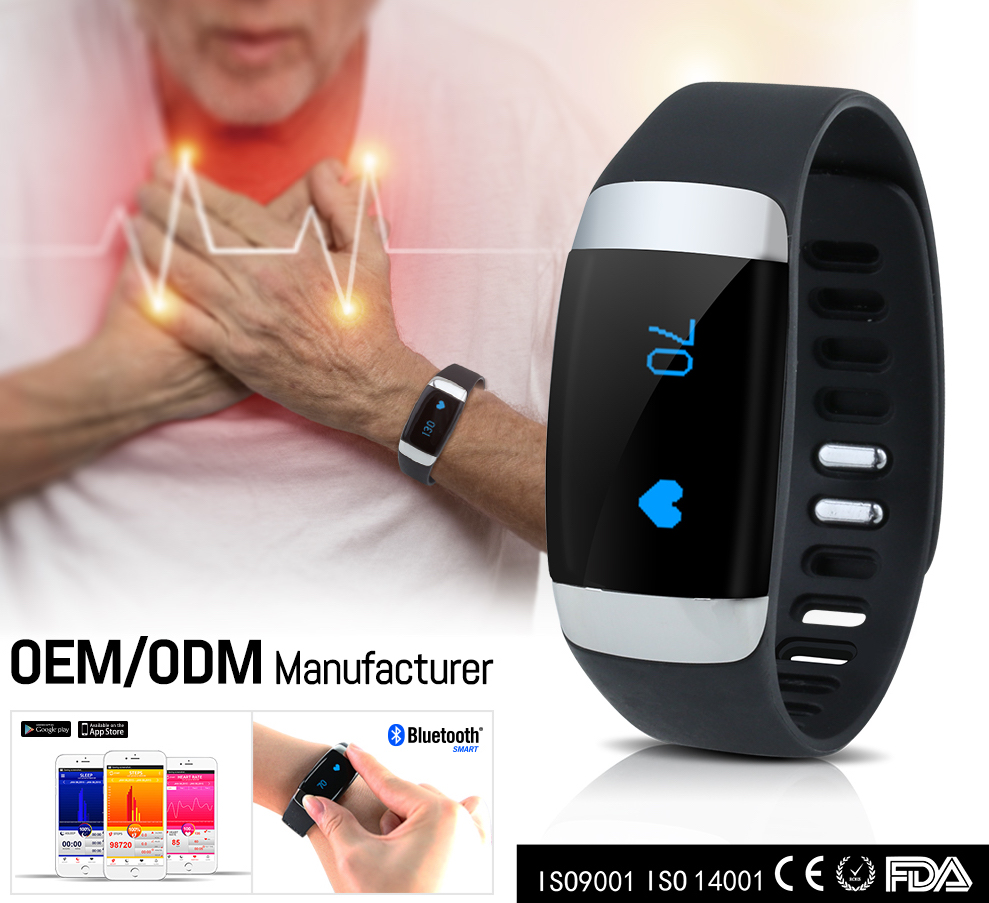 Silicone Bluetooth Wristband Activity Monitors Fitness Tracker Device BLE 4.0