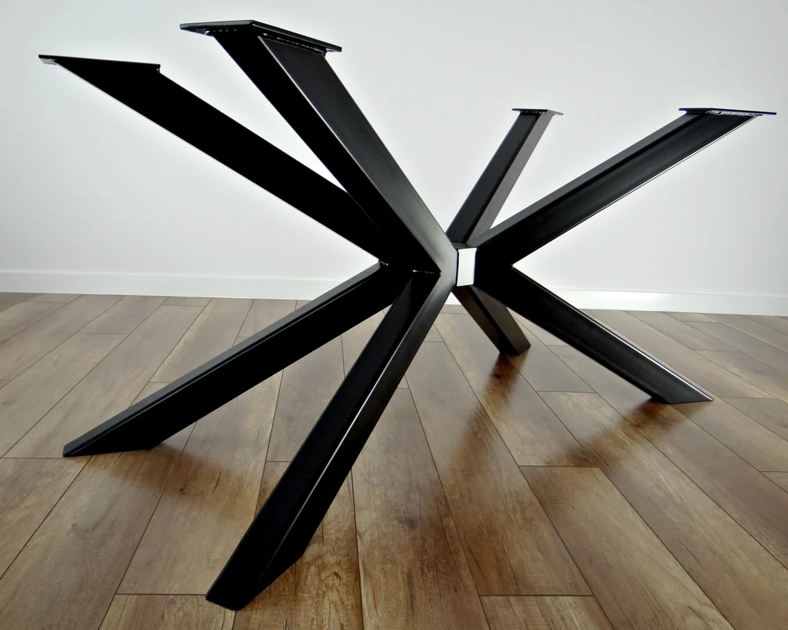 X-Design Metal Table Base with Customized Finish Painting Powder Coat or Galvanized