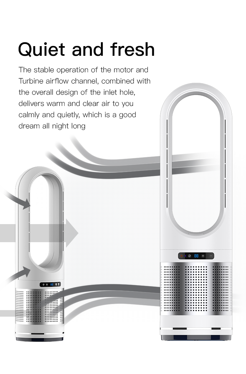 Household Multi 3 in1 Cooling Heating Air Purifier Floor Standing Smart Bladeless Fans