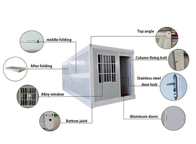 Cheap 20FT 40FT Prefab Foldable Flat Pack Modular Folding Container House As Emergency Shed