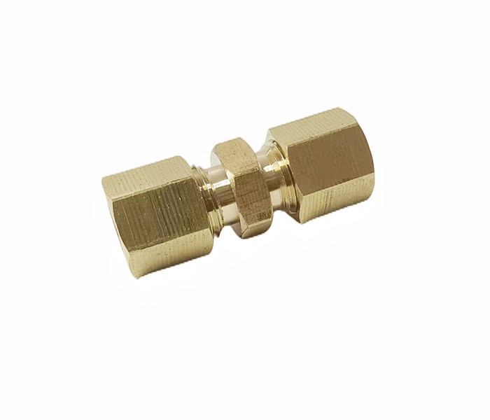 Brass Material CNC Compression Pipe Fittings 1/4'' X 1/4''