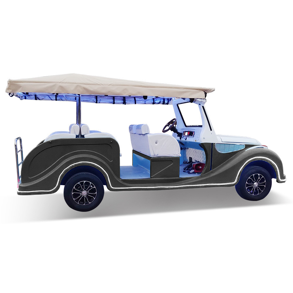 8 Seats Classic Golf Cart Steel Frame Iron Shell Stamping Body 5kw 48V*150AH Battery Operated