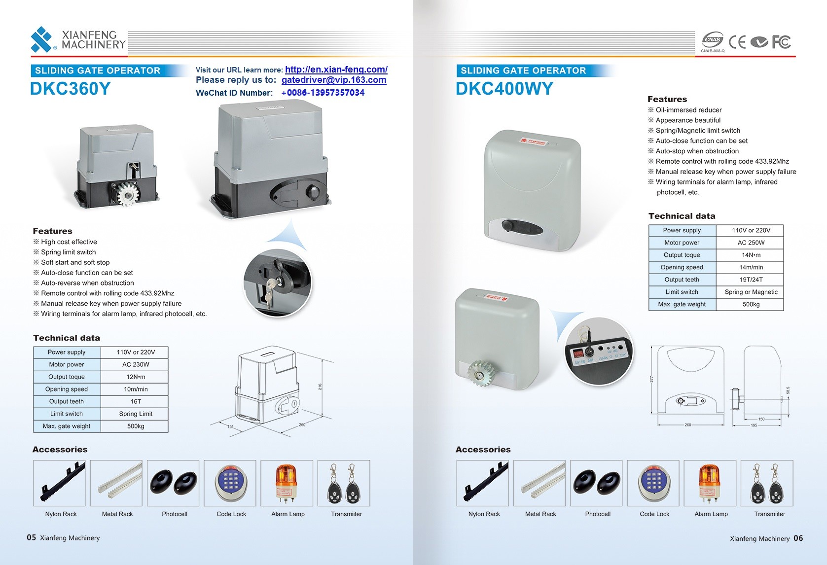 DKL400UY DKC400U Automatic Sliding Gate Opener Automatismes Pour Portails