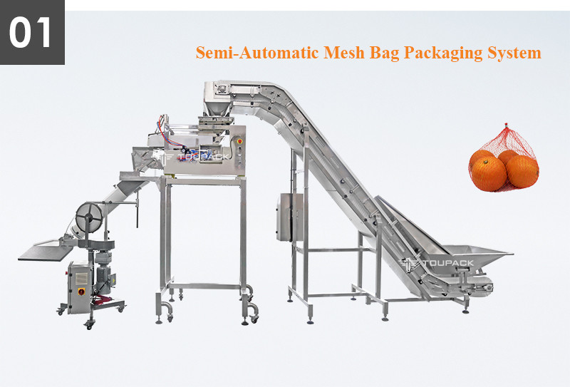 Semi Auto Potato Onion Vegetables Packing Machine Net Mesh Bag Packaging Machine