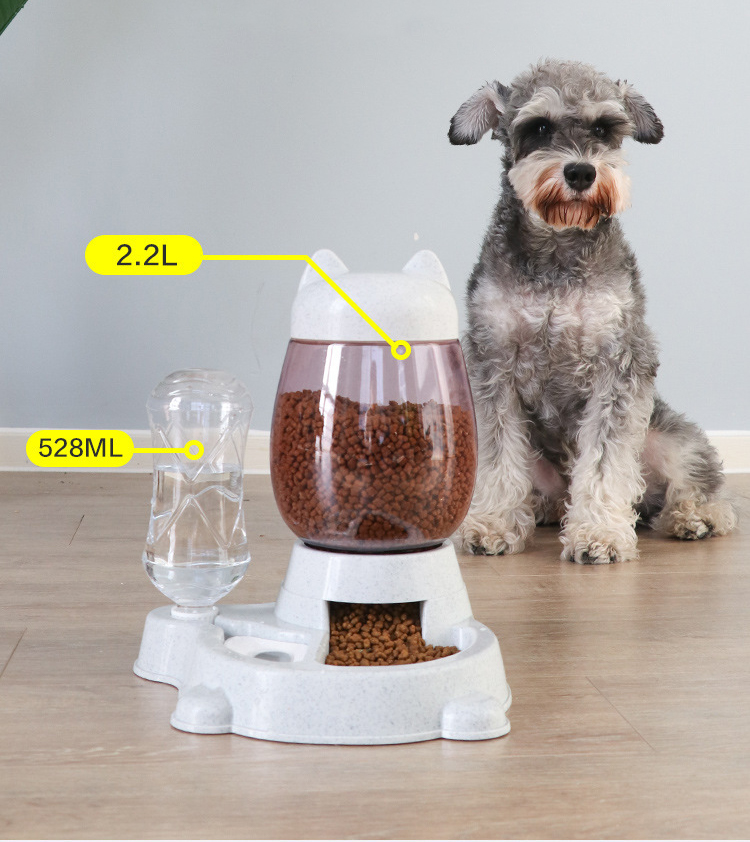 Pet Feeder and Water Dispenser 2 In 1 0.5kg Capacity Easy Cleaning Method with Clean Water